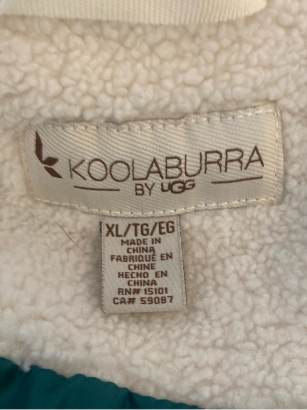 Koolaburra by UGG Shiny Green Sherpa-Trim Puffer Coat/Jacket Size Women’s XL - Picture 5 of 6